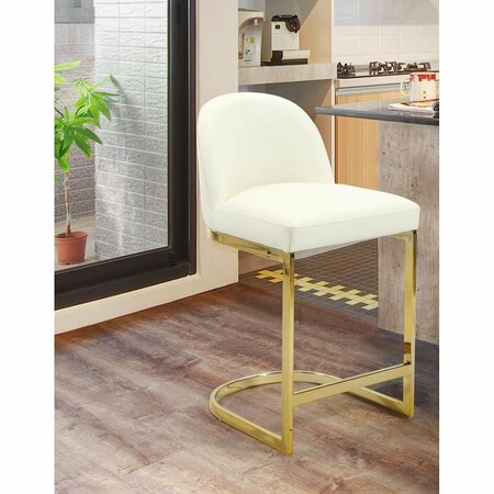FIXTURESFIRST Modern Contemporary Airlie Counter Stool Chair, Cream FI2542125